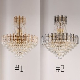 Luminária pendente de cristal moderna redonda para teto