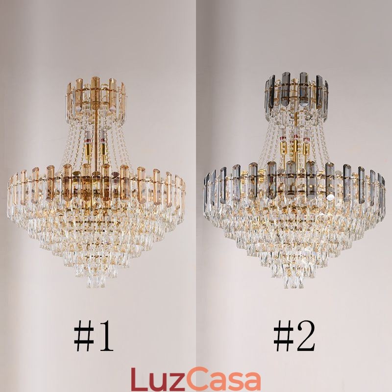 Luminária pendente de cristal moderna redonda para teto
