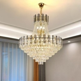 Luminária pendente de cristal moderna redonda para teto