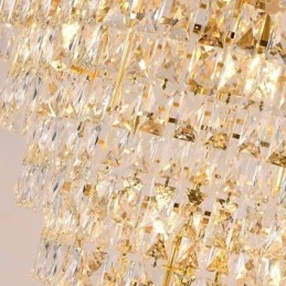 Luminária pendente de cristal moderna, luminária de teto cônica