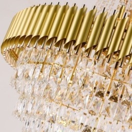 Luminária pendente de cristal moderna, luminária de teto cônica