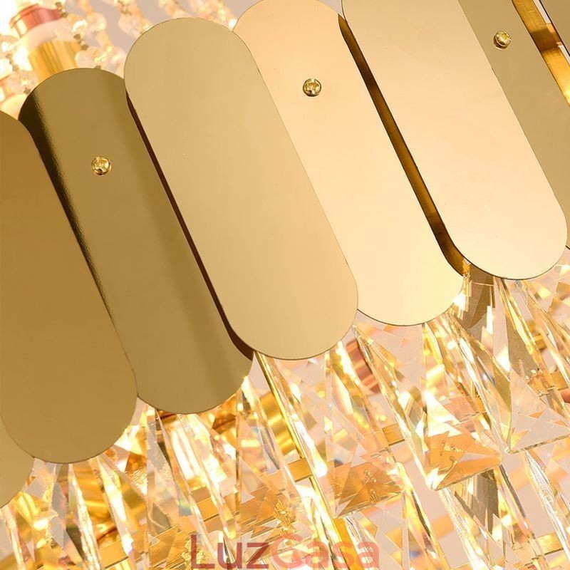 Luminária pendente de cristal europeia cônica suspensa