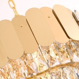 Luminária pendente de cristal, luminária de teto oval de luxo