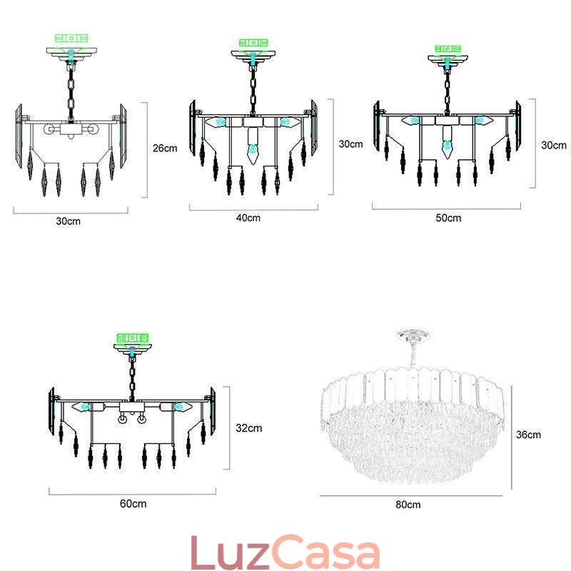 Luminária pendente moderna de cristal redonda para teto