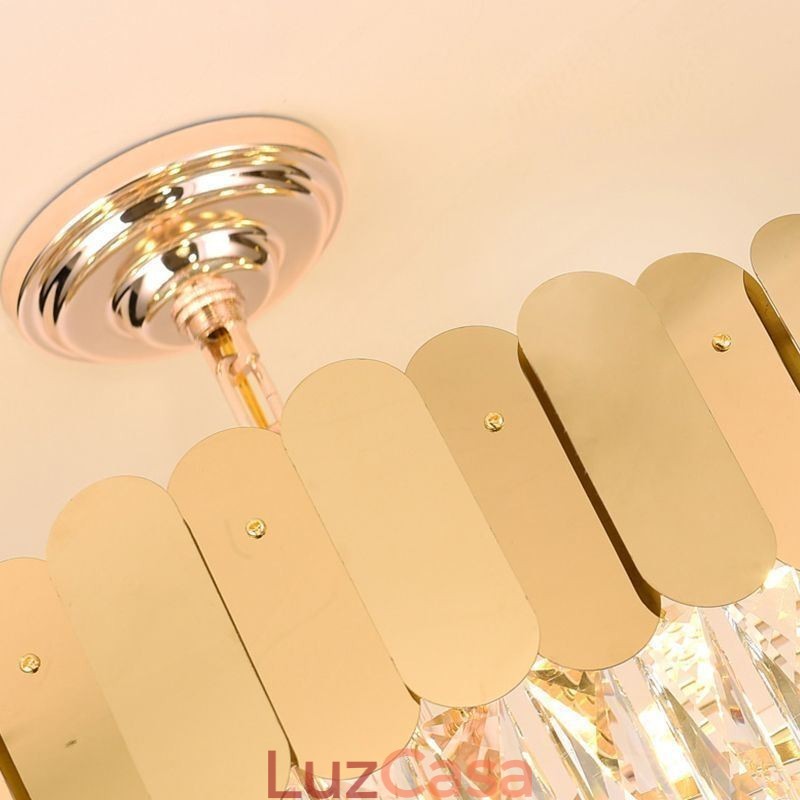 Luminária pendente moderna de cristal redonda para teto