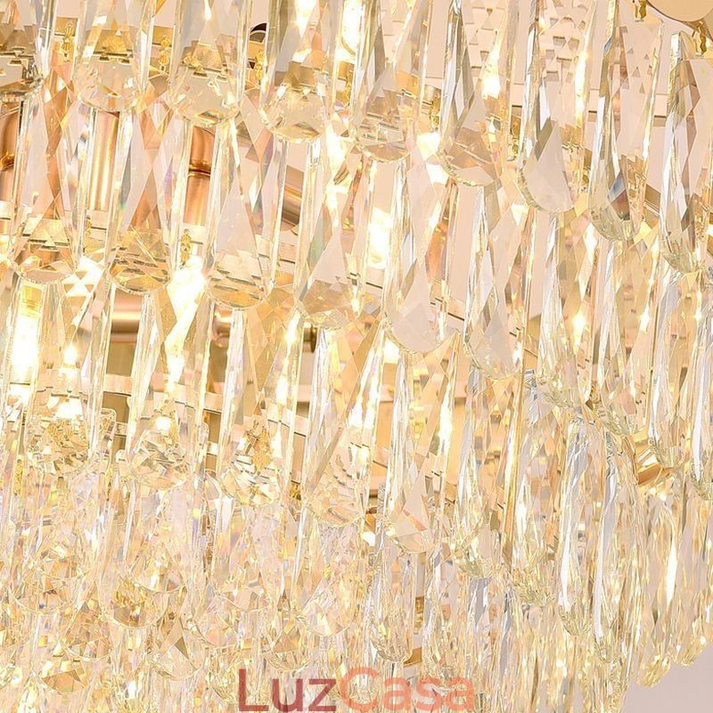 Luminária pendente moderna de cristal redonda para teto