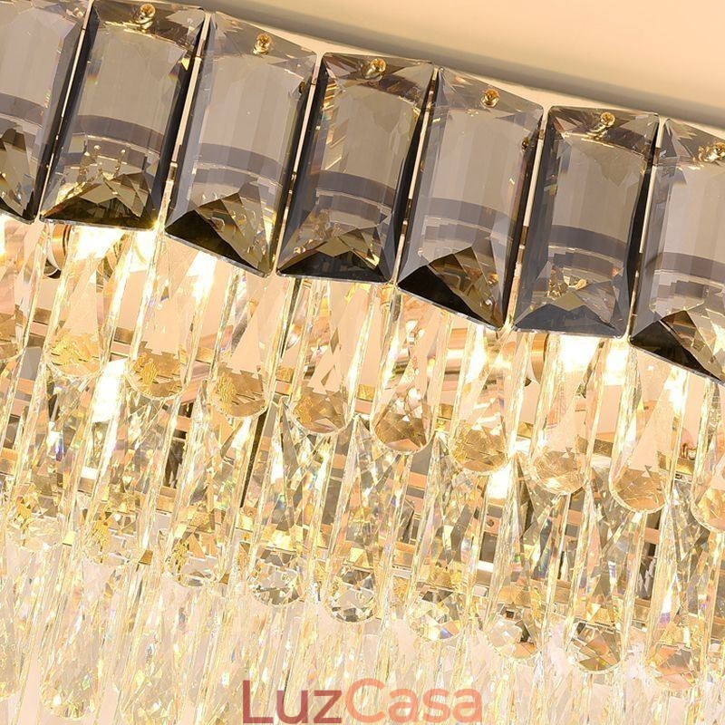 Luminária pendente de cristal K9, luminária pendente oval de luxo