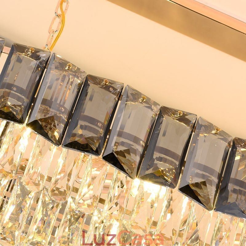 Luminária pendente de cristal K9, luminária pendente oval de luxo