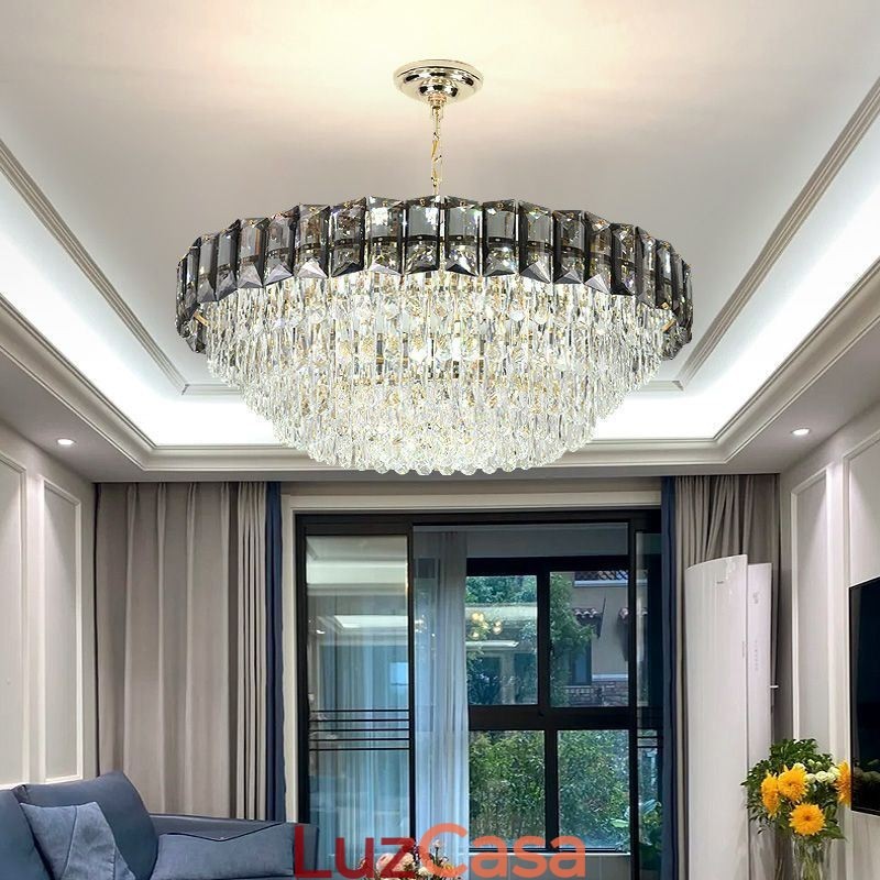 Luminárias de teto contemporâneas com pingente de cristal