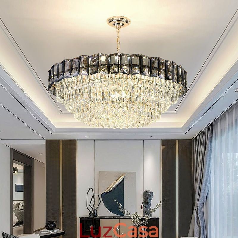 Luminárias de teto contemporâneas com pingente de cristal
