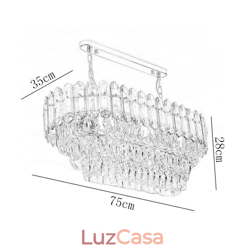 Luminária pendente de cristal moderna Luminária de teto oval de luxo