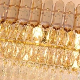 Luminária pendente de cristal moderna Luminária de teto oval de luxo