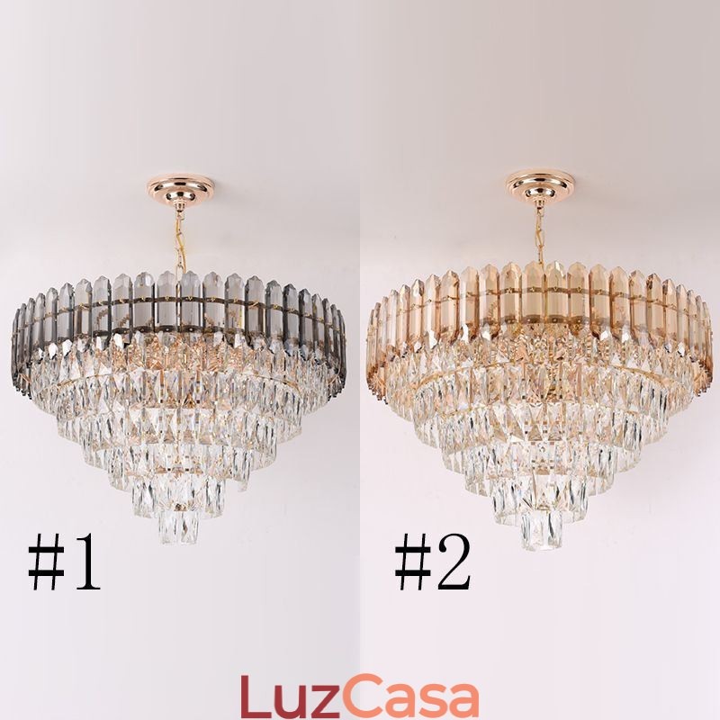 Luminária de teto pendente de cristal moderna