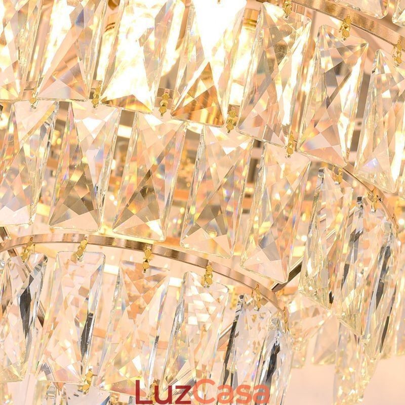 Luminária de teto pendente de cristal moderna