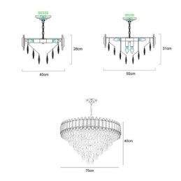 Luminária pendente de cristal de luxo redonda para teto