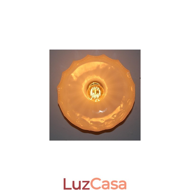 Luminária de teto de lótus retrô com imitação de vidro jade e 1 cabeça