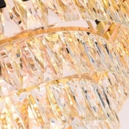 Luminária pendente de cristal de luxo redonda para teto