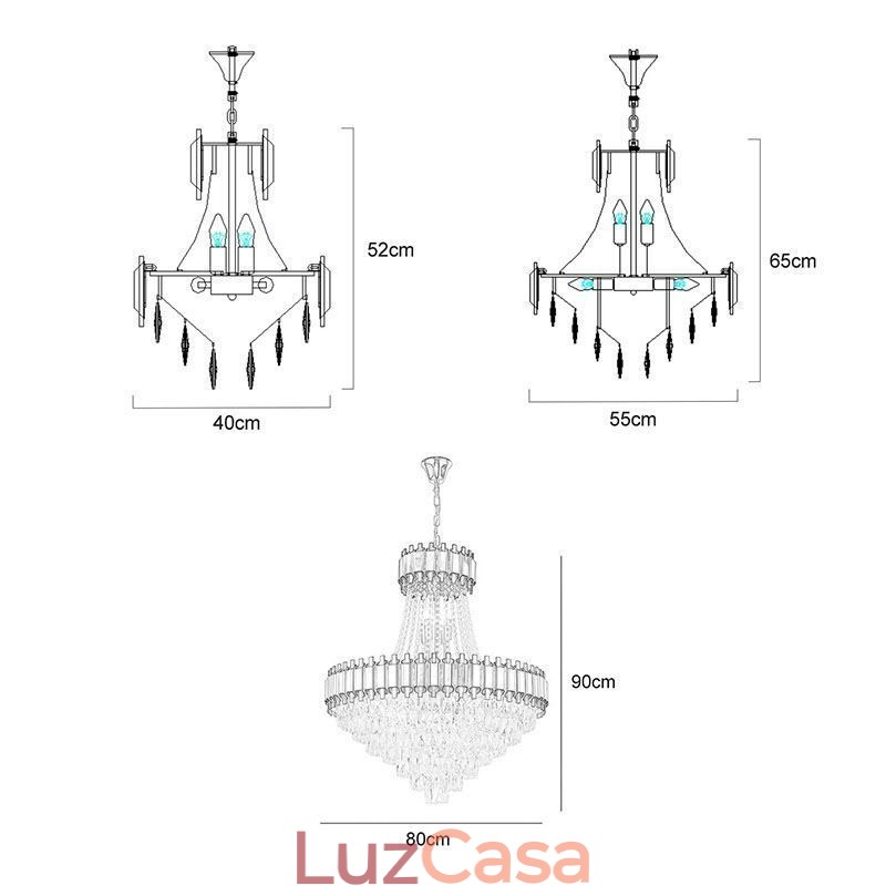 Luminária pendente de cristal moderna, luminária de teto