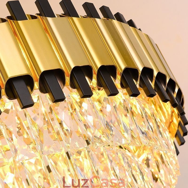 Luminária pendente de cristal moderna, luminária de teto