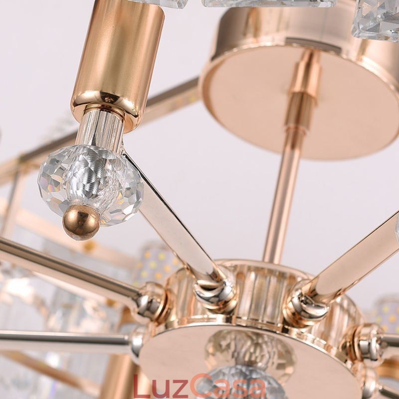 Luminária pendente de cristal branco, luzes de teto modernas, luzes suspensas