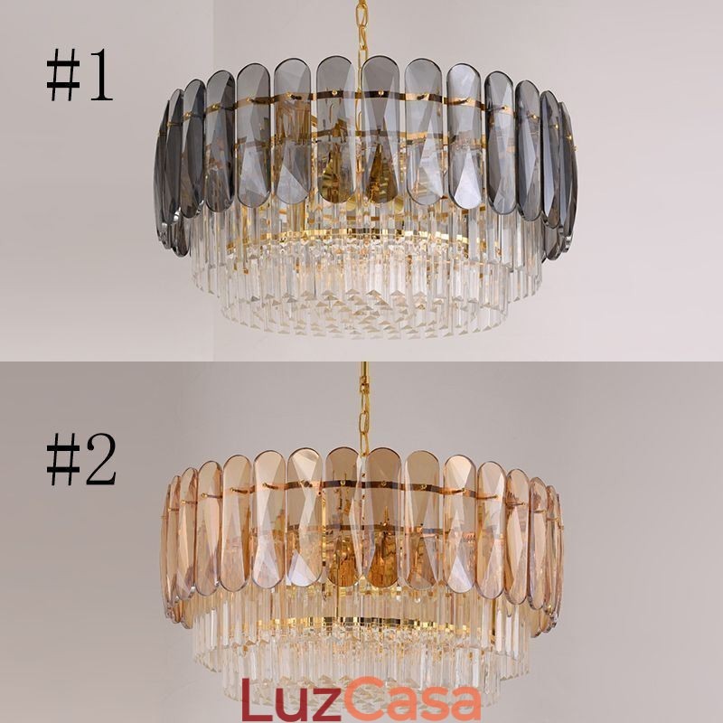 Luminária pendente de cristal K9 moderna, luminária de teto