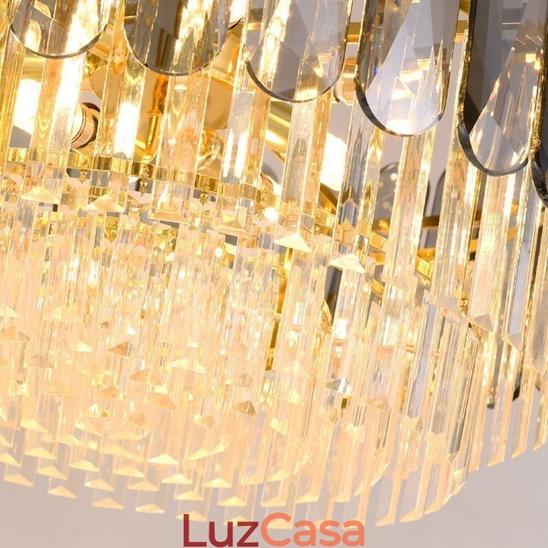 Luminária pendente de cristal K9 moderna, luminária de teto