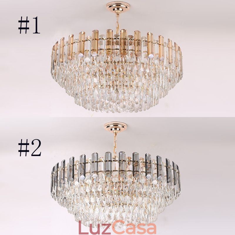 Luminária pendente europeia moderna K9 de cristal