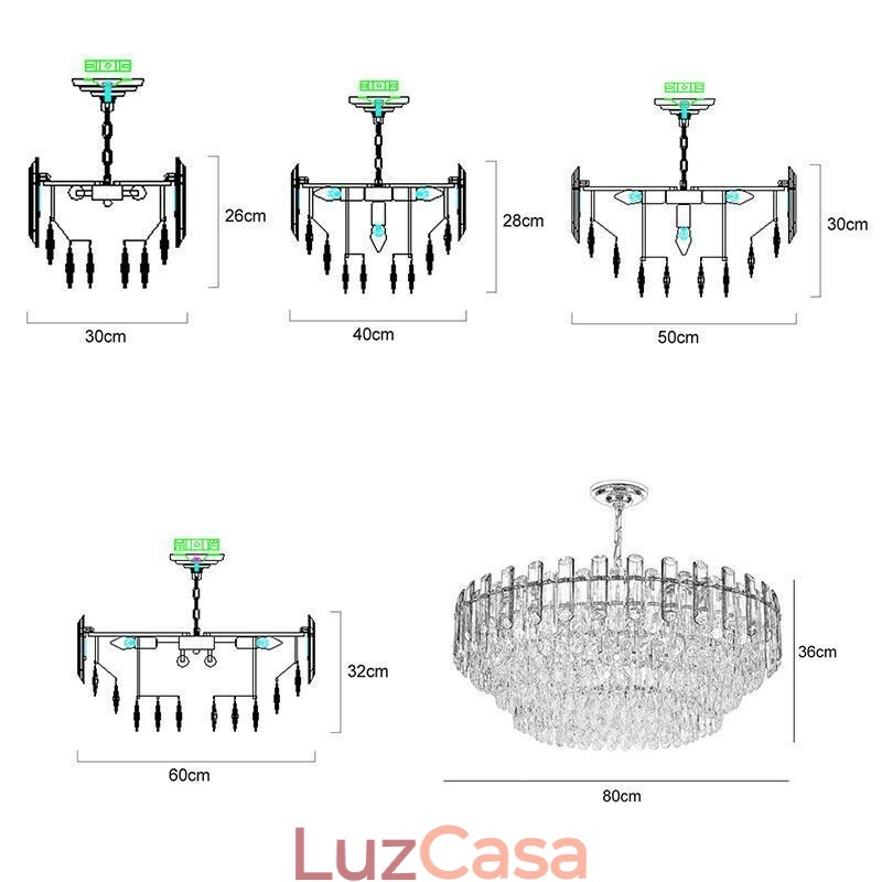 Luminária pendente europeia moderna K9 de cristal