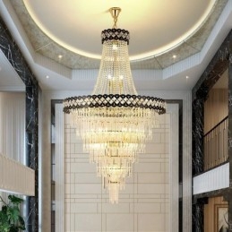 Luminária de teto de cristal com pingente de luxo