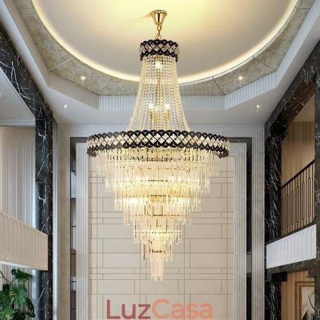 Luminária de teto de cristal com pingente de luxo Luminária de teto de cristal com pingente de luxo
