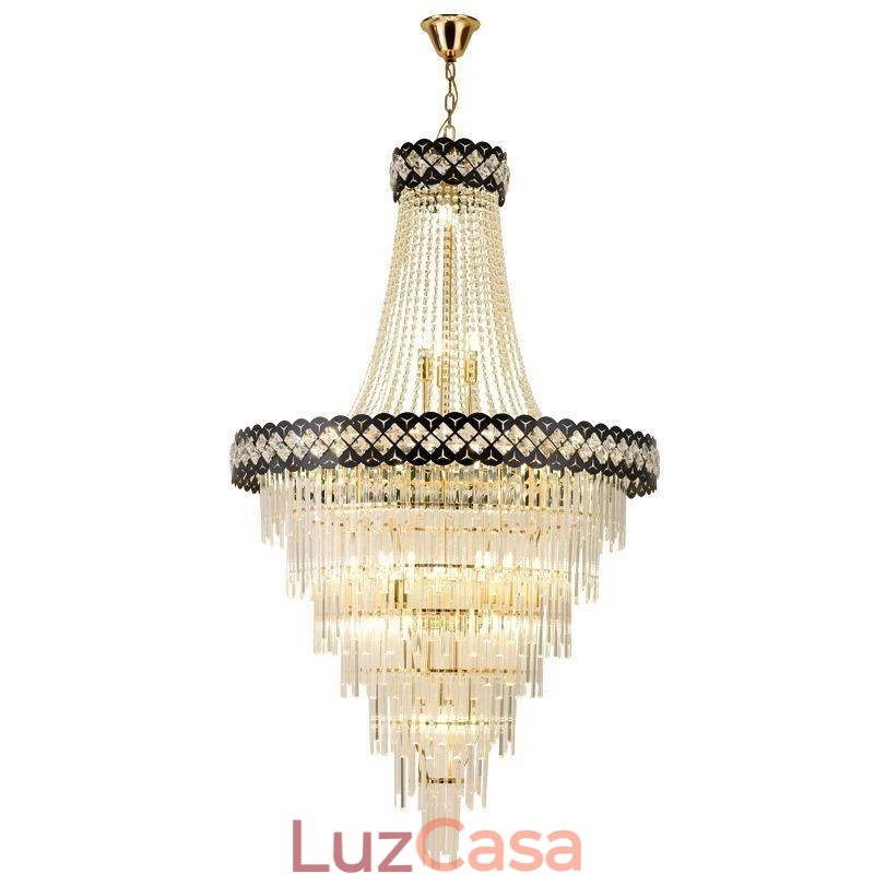 Luminária de teto de cristal com pingente de luxo