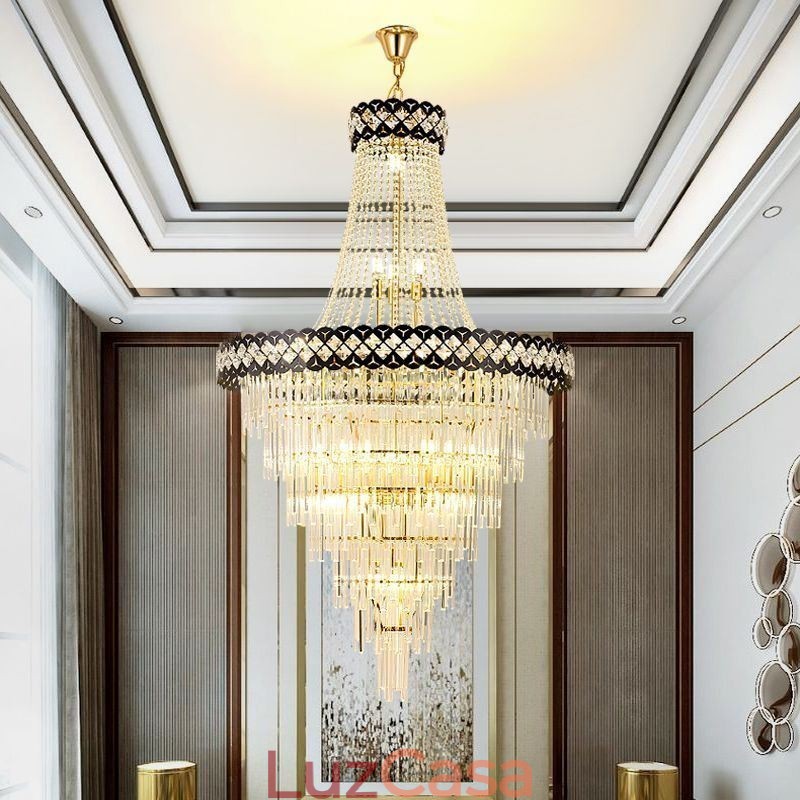 Luminária de teto de cristal com pingente de luxo