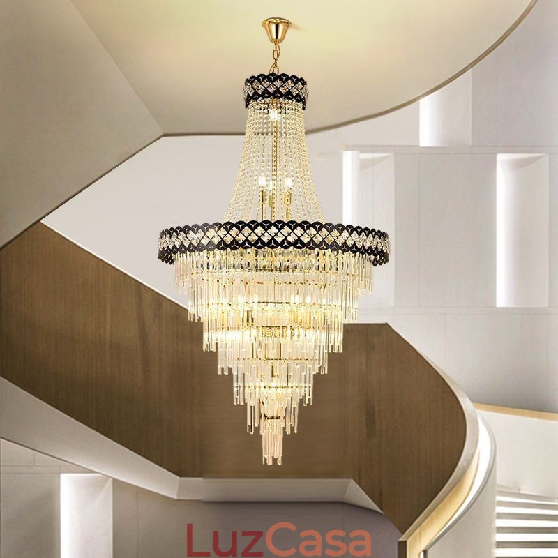 Luminária de teto de cristal com pingente de luxo