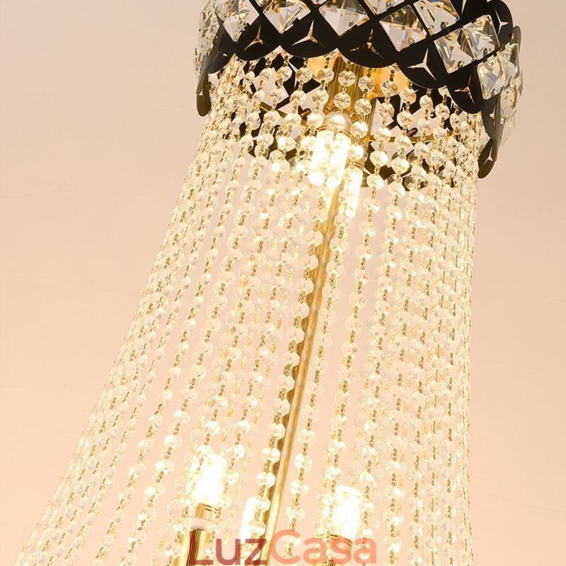 Luminária de teto de cristal com pingente de luxo