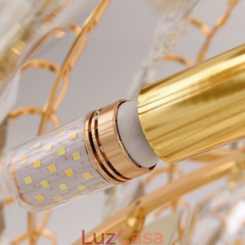 Luminária de teto de cristal com pingente de luxo