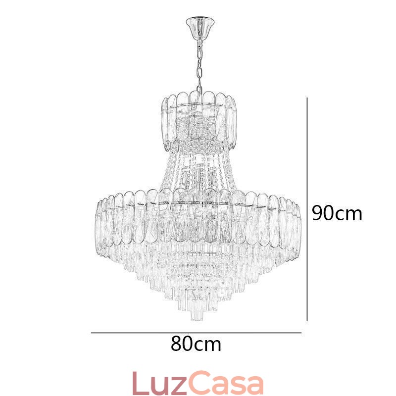 Luminária pendente de cristal europeia Luminária de teto contemporânea