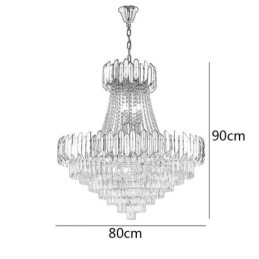 Luminária de teto pendente de cristal K9 clássica