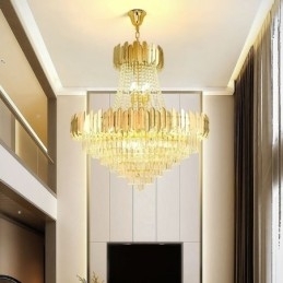 Luminária de teto pendente de cristal K9 clássica