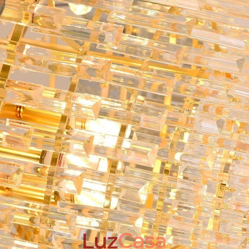 Luminária de teto pendente de cristal K9 clássica