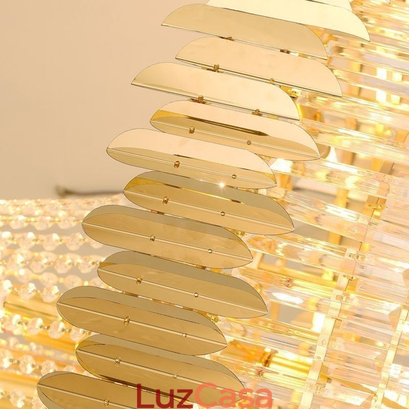 Luminária de teto pendente de cristal K9 clássica