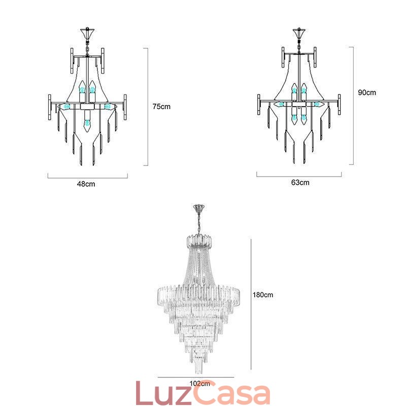 Lindo pendente de cristal luminária de teto