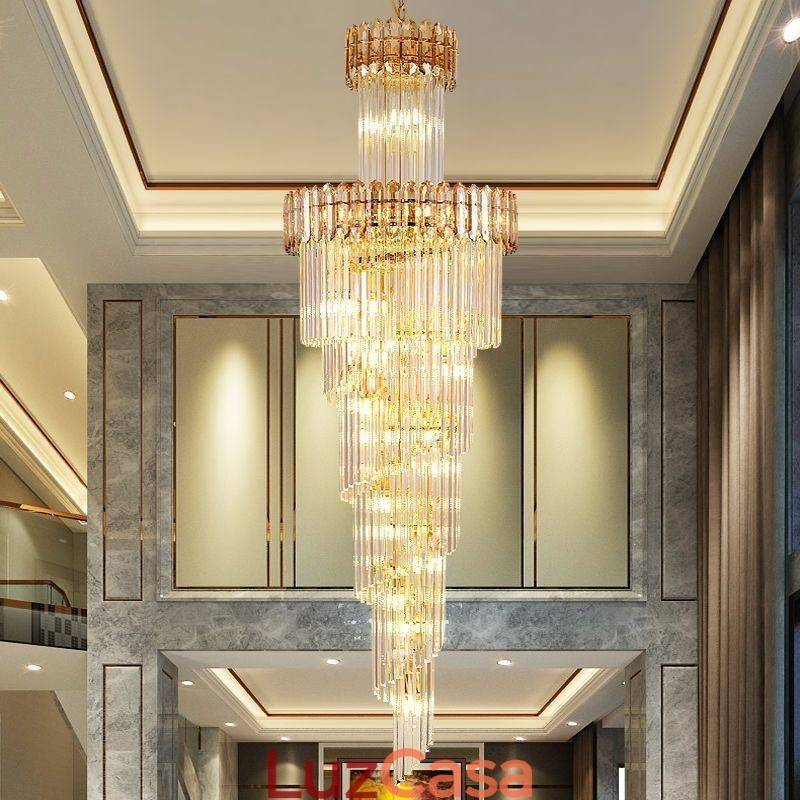 Luminária pendente de luxo em cristal moderna