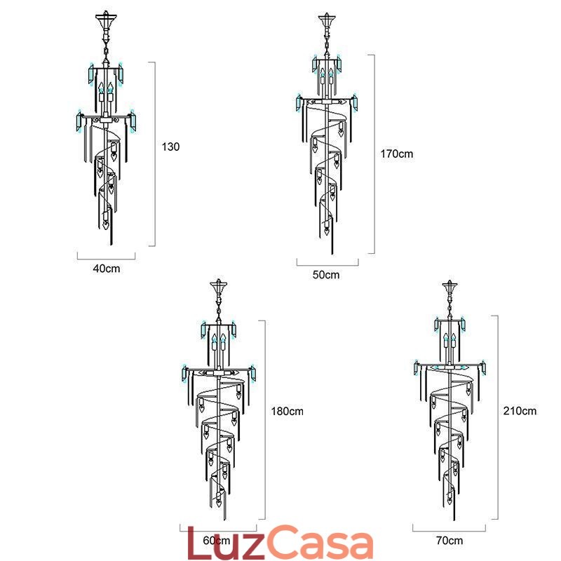 Luminária pendente de luxo em cristal moderna