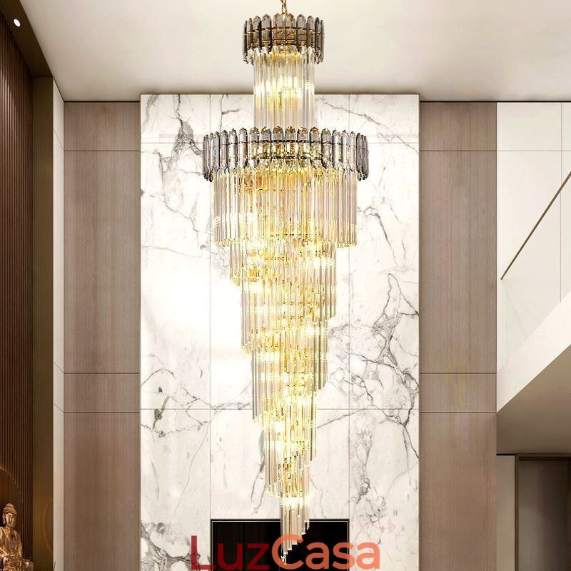 Luminária pendente de luxo em cristal moderna