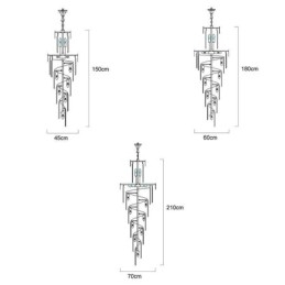 Luminária pendente de luxo grande luminária suspensa 12 16 18 luzes