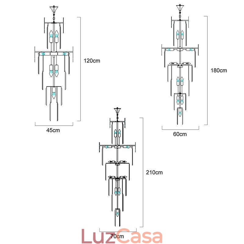 Luminária pendente europeia moderna e espetacular K9, luminária de teto