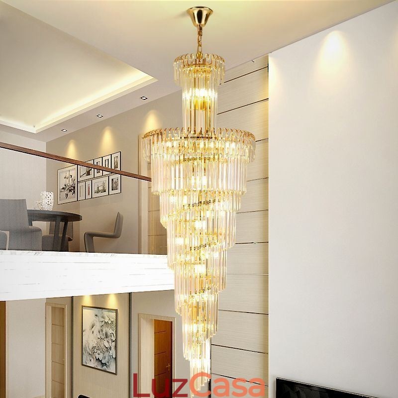 Luminária pendente de cristal moderna para teto