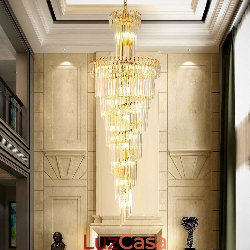 Luminária pendente de cristal moderna para teto