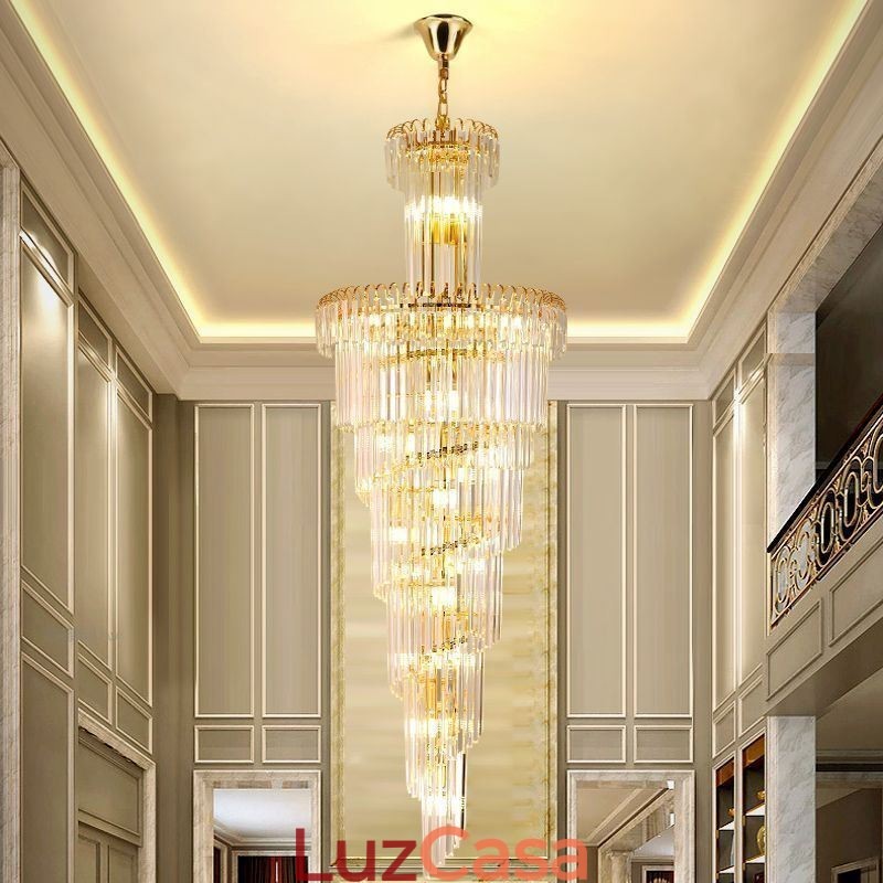 Luminária pendente de cristal moderna para teto