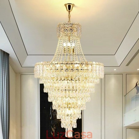 Moderno e elegante lustre de cristal cônico para teto Moderno e elegante lustre de cristal cônico para teto